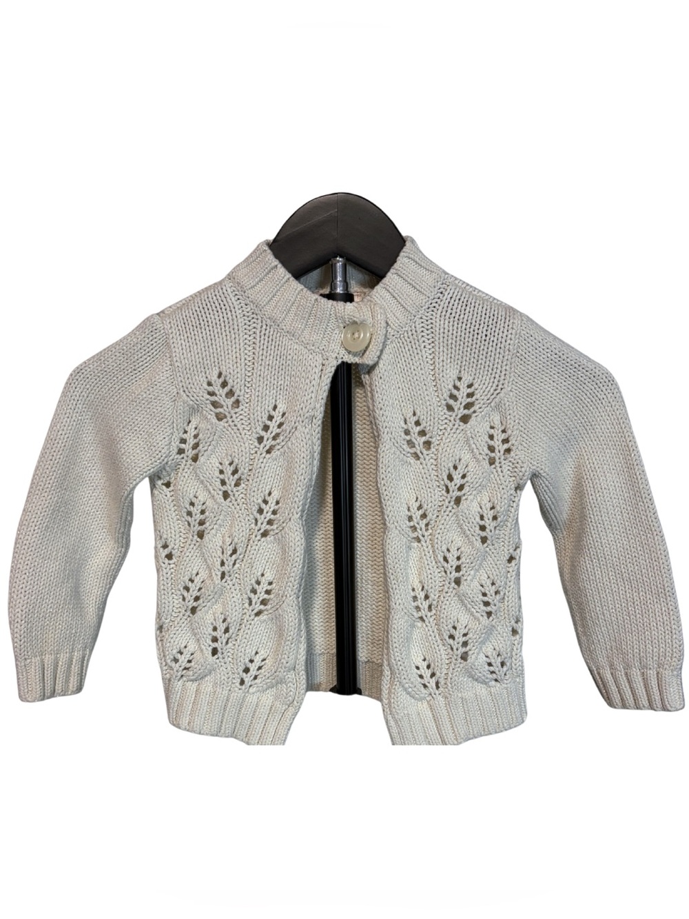 Y2K Old Navy Toddler White Sparkle Knit Cardigan Sweater